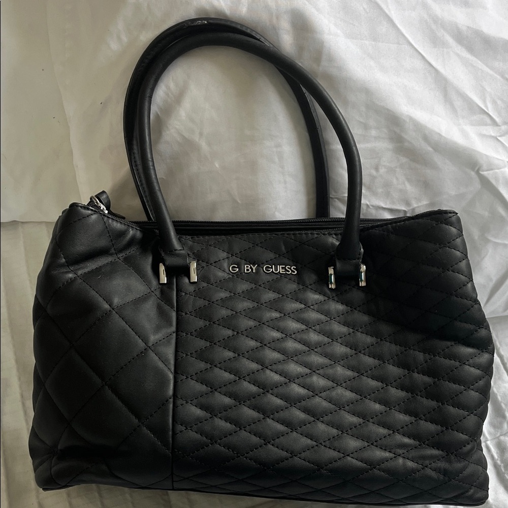 G by Guess Quilted Black Satchel